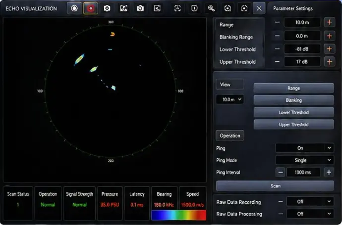 Field-test Images EVL200 Spotlight Split‑Beam Fishing Sonar