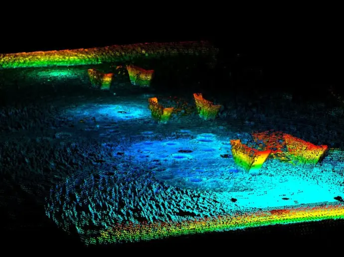 Pond Scenario (Point Cloud Mosaic After 4 Scans)-MiniUAC-4001 Panoramic 3D Sonar